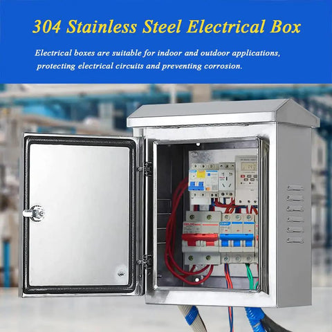 Outdoor Electrical Box 16 X 12 X 8 In NEMA 4X Stainless Steel Enclosure Weatherproof IP65 Junction Box with open door