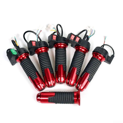 Top Tier E Bike Twist Throttle With 3 Speed Settings High Med Low Plus Forward Reverse Control For Smooth Rides On Any Terrain, red grip set
