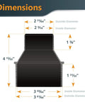 Dimensions of Four To Two And A Half Inch Hose Reducer With Two And A Half Inch Dust Control Flex Cuff And Adjustable Key Hose Clamps