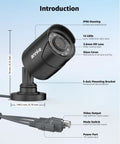1080p Security Camera 4-In-1 Wired Bullet Add-On For Outdoor Surveillance AHD TVI CVI CVBS Compatible Crisp Night Vision IP66