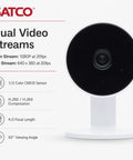 Rock Solid 1080P HD Indoor Security Camera 40 Pack Including Slick White Housing And Extra 32GB Storage Card For Hustle Free Surveillance close-up view with specs.