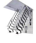 No Sweat Automatic Attic Pull Down Ladder With Rock Solid Telescopic Fold Design Heavy Duty Retractable Handrails And Remote Control For Quick Easy Loft Access 80X120 Cm, showing open retractable staircase.