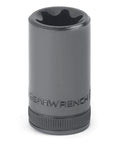 Half Inch Drive External Torx Socket E18 80669D Heat Treated Durable Black Oxide Finish Corrosion Resistant Automotive Mechanic Tool