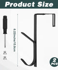Two-Pack Double Coat Hooks For Cubicle Panels with screwdriver and screws, size 6.22 inches, for office walls and storage.