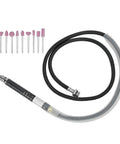Badass Lightweight Pneumatic Pencil Die Grinder Kit with flexible hose and various grinding bits for metal shaping and detailing.