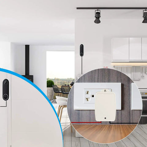 24VAC 40VA Plug In Doorbell And Thermostat Transformer Wall Mount Power Supply installed in modern kitchen