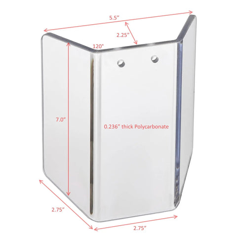 Replacement Polycarbonate Shield For Vertical Band Saw Guard 7 Inch Tall Lexan Fits VBES1 Universal Safe Shield, shown side view