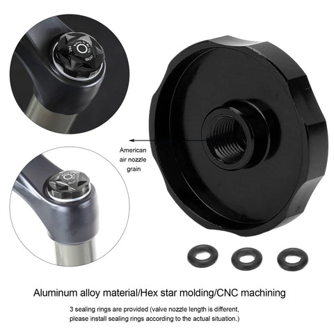 Beefy Aluminum Front Fork Cover With Suspension Cap And Air Chamber Shield for mountain and road bikes, includes three washers