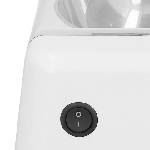 Close-up of the button on the Slick Smart Automatic Pet Feeder With Induction Auto Opening Lid For Dogs And Cats.
