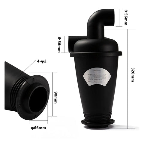 Top Shelf Industrial Dust Separator For Vacuum Cleaners DIYers Turbocharged Woodworking Dust Collector With Elbow High Efficiency Cyclone Filter