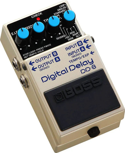 Digital Delay Guitar Effects Pedal With 11 Modes, From Classic Echoes To Shimmer And Mod, Looper Up To 40 Seconds, top view