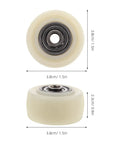 Top Notch 4 Pack 1.5 Inch Nylon Caster Wheels showing beige wheels with black bearing, ideal for smooth heavy furniture movement.
