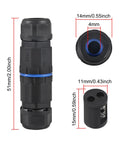 IP68 Waterproof 4 Pack Connectors For Outdoor Use 2 Way 2 Pin Junction Box Electrical Cable Connector 3.5-6.5mm dimensions