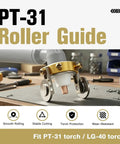 PT 31 Roller Guide Plasma Cutter Torch Stand Off With Double Wheel Spacer on workbench for Cut 40 Cut 50D LGK 40 LG 40 PK 1