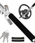 Heavy Duty Steering Wheel Lock Security Bar With Retractable Design for cars, trucks, SUVs and vans, black with keys