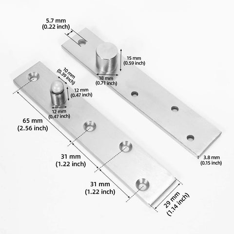 Built to Last Heavy Duty 6 Inch Pivot Hinge Set for Hidden Bookcase Doors 50 to 60 Kg Load per Hinge Stainless Steel Details