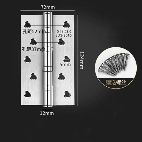 Stainless Steel Cabinet Door Hinges With Soft Close Damper For Quiet Smooth Kitchen Cabinet Doors No Fuss Easy Install For Beginners Durable Hardware One Piece; metal hinge with measurements and screws