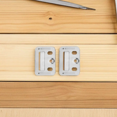 Heavy Duty Stainless Steel Wall Panel Clips 100 Pack Dead Simple Snap On Drywall Buckles on wooden surface.
