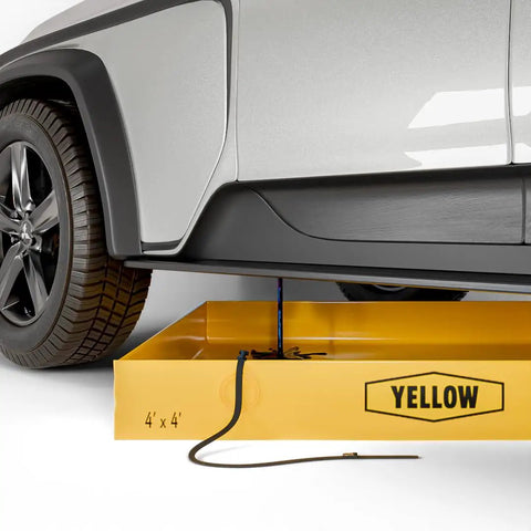 Heavy Duty Secondary Containment Berm 4ft By 4ft By 6in With Thick PVC Spill Containment Tray under vehicle for oil lab mining concrete spills