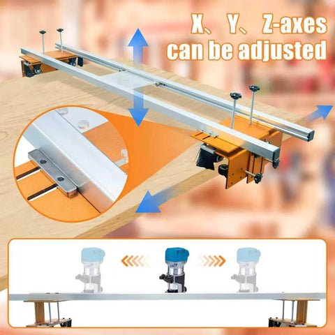 58 Inch Router Sled For Flattening Slabs, Pro Grade 3 Axis Adjustable High Precision Slab Flattening Jig For Woodworking