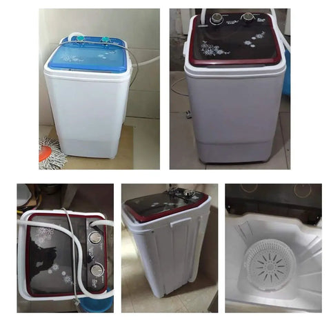 Compact Portable Washer Machine With Timer Dial Single Tub Laundry Cycle Built For Apartments Rv Dorms Easy Spin Dry 6kg Capacity shown from multiple angles.