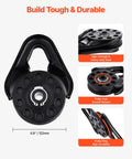 Heavy Duty 14.5 Ton Snatch Block For Winch Recovery With 32,000 Lbs Break Strength, Three Eighth Inch Rope Compatible, detailed view
