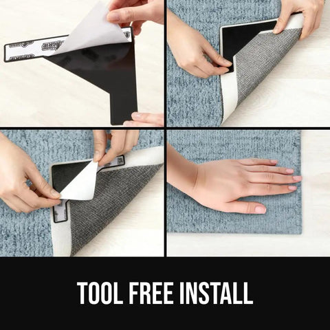 Installing Extra Wide Dual Sided Rug Gripper Pads For Hardwood Floors And Tile Holds Rugs In Place No Slip Removable Corner Grippers