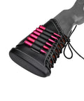 Leather Recoil Pad With Shell Holder For Rifle Buttstock Cheek Riser, Lace On, Black, Holds Up To Six Shells, Adjustable Strap