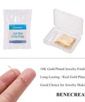 18K Real Gold Plated Eye Pins 21 Gauge 30mm Long, 100 Pack For DIY Jewelry Making, Beading Findings, Durable Craft Supply, Smooth Shine, Tarnish Resistant, Perfect For Earrings And Pendants, shown in pouch and storage case