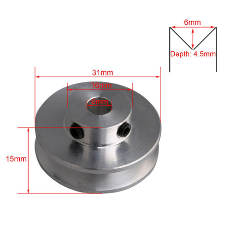Five Pack Aluminum V Groove Pulleys With 6mm Bore And 31mm Outside Diameter Single Groove For Round PU Belts From 3mm To 5mm Wide Built Tough For Real Power Transmission And Smooth Belt Drive