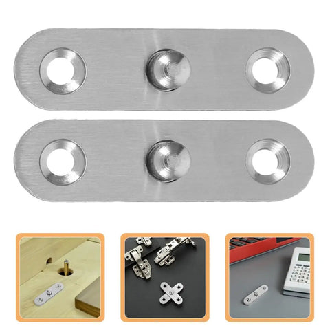 Stainless Steel Hidden Bookcase Door Hinges, 6 Pack, showing close-up of metal construction and 360 degree rotating supports