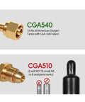 Pro Grade Oxygen And Acetylene Regulator Kit For Torch Welding With CGA540 And CGA510 Inlets Delivers 0 To 200 PSI Output From A 0 To 4000 PSI Inlet Includes Nine Sixteenth Inch Outlet Thread And One Quarter Inch Hose Connector, brass CGA540 and CGA510 fittings