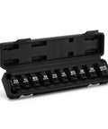 Rock Hard 10 Piece 1/2 Inch Drive Pipe Plug Socket Set Constructed To Shred Through Rusty Fittings With Premium Chrome Moly Steel And Tapered Male Female Square Drive For Zero Bull Garage Pros in case.