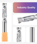 SpeTool upcut spiral router bit, extra-long 4-inch length, 1/2-inch shank, solid carbide