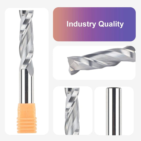 SpeTool upcut spiral router bit, extra-long 4-inch length, 1/2-inch shank, solid carbide