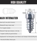 Heavy Duty Screw In Ice Traction Studs For Hunting Boots Snow Bikes Lawn Tractors And Atv Utv close-up of 4mmX12mm steel traction spike