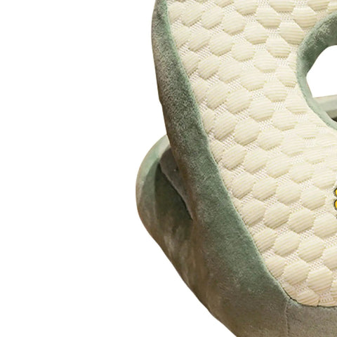 Green Cool Ice Silk Napping Face Pillow for Table Naps with ergonomic design and breathable texture close-up