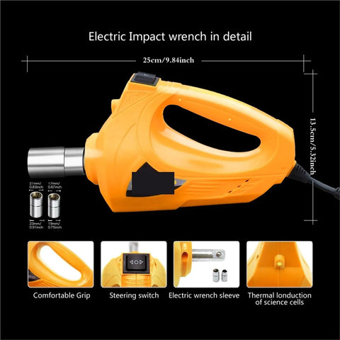 Detailed view of Heavy Duty 12 Volt Electric Car Jack With Impact Wrench And Air Compressor Portable 3 Ton Hydraulic Lifting Set including impact wrench features.