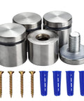 Beefy 1 Inch Stainless Steel Standoff Screws 4 Pack Rock Solid Wall Mount Spacers For Glass Acrylic Frames With Tight Threading And Rust Proof Finish For Quick No Sweat Installation with screws and wall plugs