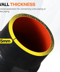 Close-up view of a Silicone Reducer Coupler Hose 1.5 To 1.75 Inch ID Straight 4 Ply Reinforced 5mm Thick with interior color.