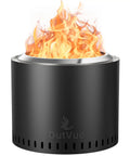 Stainless Steel Smokeless Fire Pit 19.5 Inch Outdoor Bonfire with flaming fire and vent design