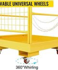 Built Tough Heavy Duty Forklift Safety Cage Solid Steel Worker Basket Platform 1150 Lbs Bad Boy Load Rating with movable universal wheels.