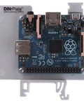 Solid Grip Din Rail Mount For Raspberry Pi Featuring Killer Cooling And Innovative Micro Usb Strain Relief For Hassle Free 35 Mm Rack Installation And Sweet Labs with secure gray casing and connections.