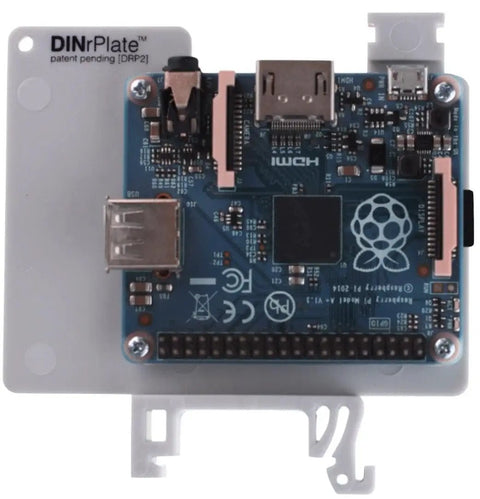 Solid Grip Din Rail Mount For Raspberry Pi Featuring Killer Cooling And Innovative Micro Usb Strain Relief For Hassle Free 35 Mm Rack Installation And Sweet Labs with secure gray casing and connections.