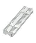 Heavy Duty Steel Machinist Vise Featuring V Shape Aluminum Alloy Jaws For Secure Pipe Clamping and CNC Milling Tasks, close-up view.