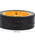 Orange and black rubber wheel from 10 Pcs DIY Car Wheels For Kids Toy Replacement Small Rubber Tires With 0.08 In Axle Hole For Model Cars