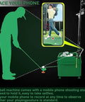 Illustration of Hands Free Golf Ball Dispenser For Indoor Simulators And Driving Range With Auto Tee Up System and phone stand