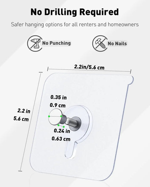 Twenty Piece Adhesive Picture Hooks Set Rock Solid Wall Hangers Without Nails Heavy Duty Removable Storage Easy Peasy Install For Smooth Surfaces Game Changer Living Room Bedroom Space Savers Tight Grip Holds Whatever You Hang Sleek Design