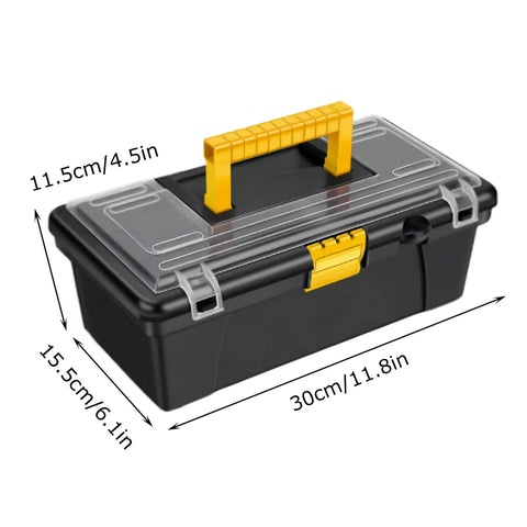 Rugged Outdoor Tool Box With Ergonomic Non Slip Handle, Durable Plastic Storage Case For Home, Jobsite Or Workshop, Ideal Tackle Box