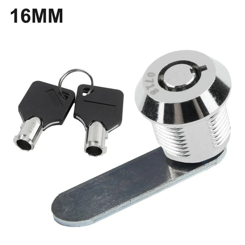 Cylinder Locks For Doors, Mailboxes, Drawers, And Cupboards With Cam Lock, Includes 2 Keys, Easy Install Box Lock, 16mm Cylinder Diameter